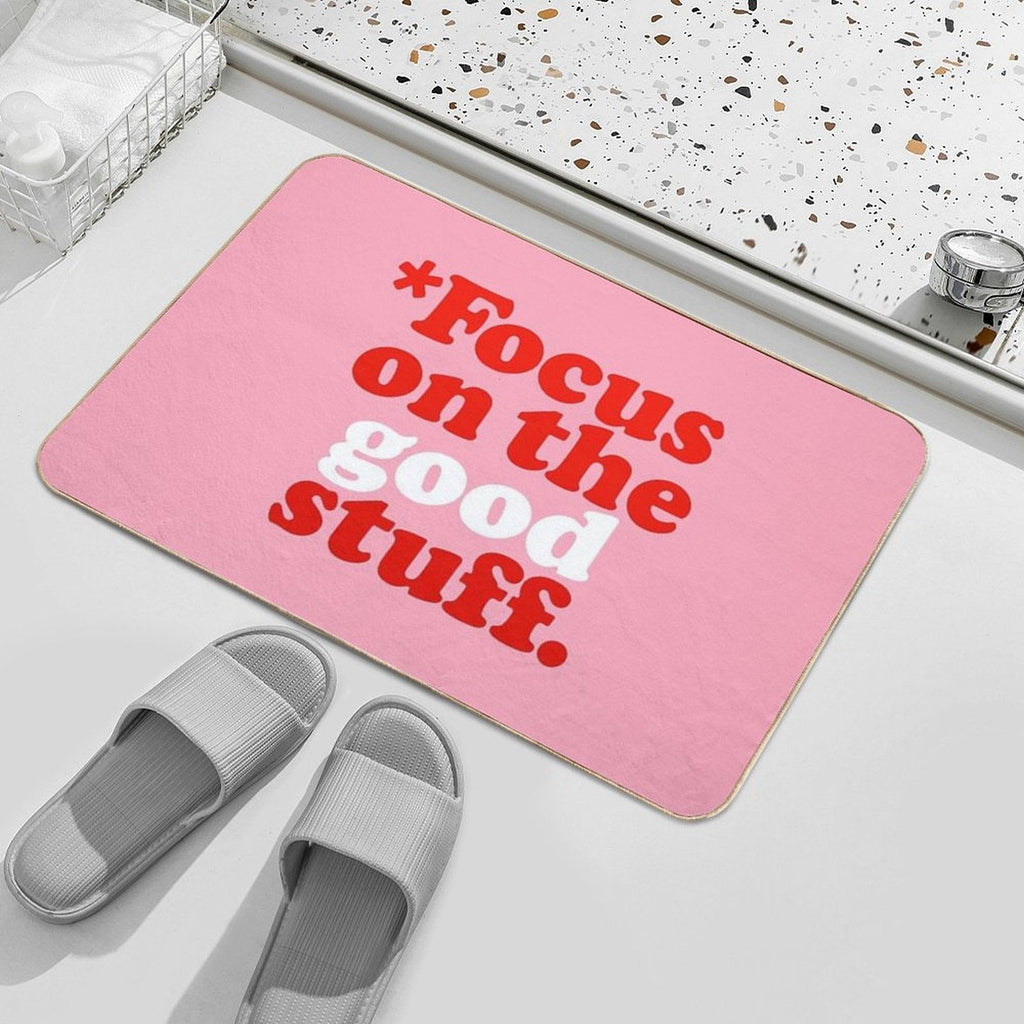Focus On The Good Stuff {Pink & Red Version} Bath Mat