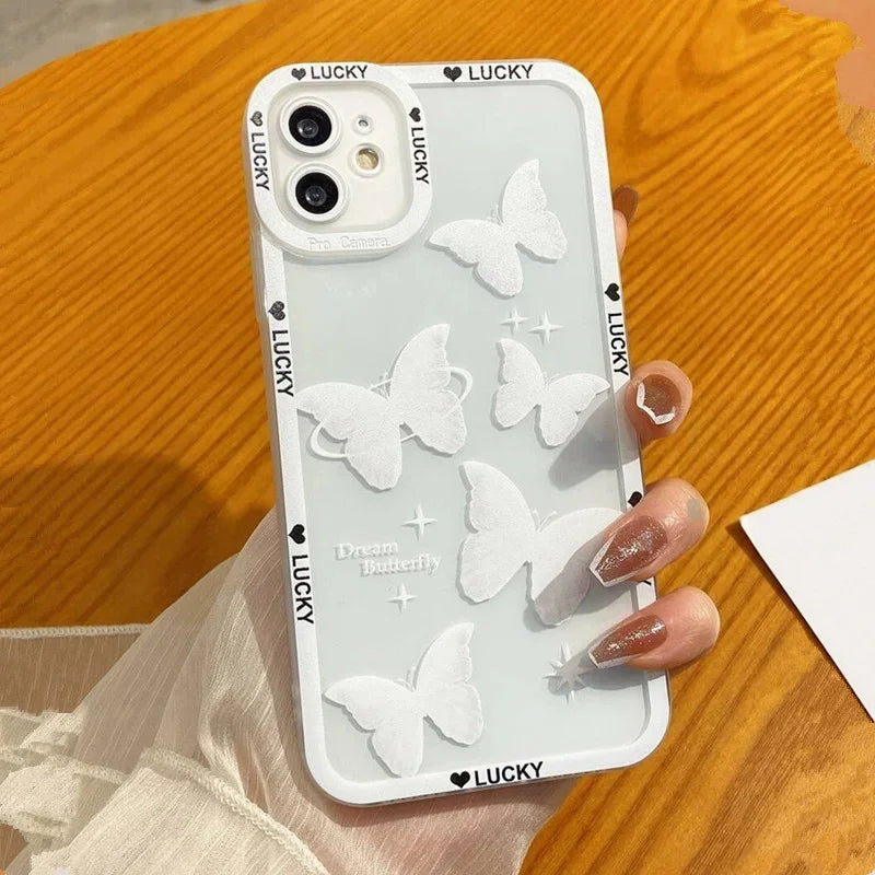 Cute Pink Butterfly Pattern Phone Case