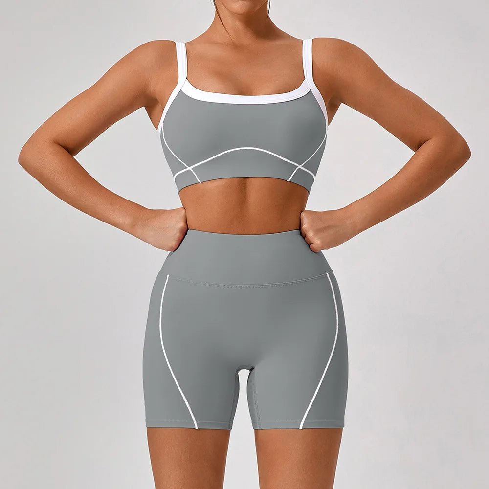 Womens 2 Piece Workout Running Sets,Hot Shot Skort Set Y2K Cropped Tank Top and Pants Outfits Sweatsuits