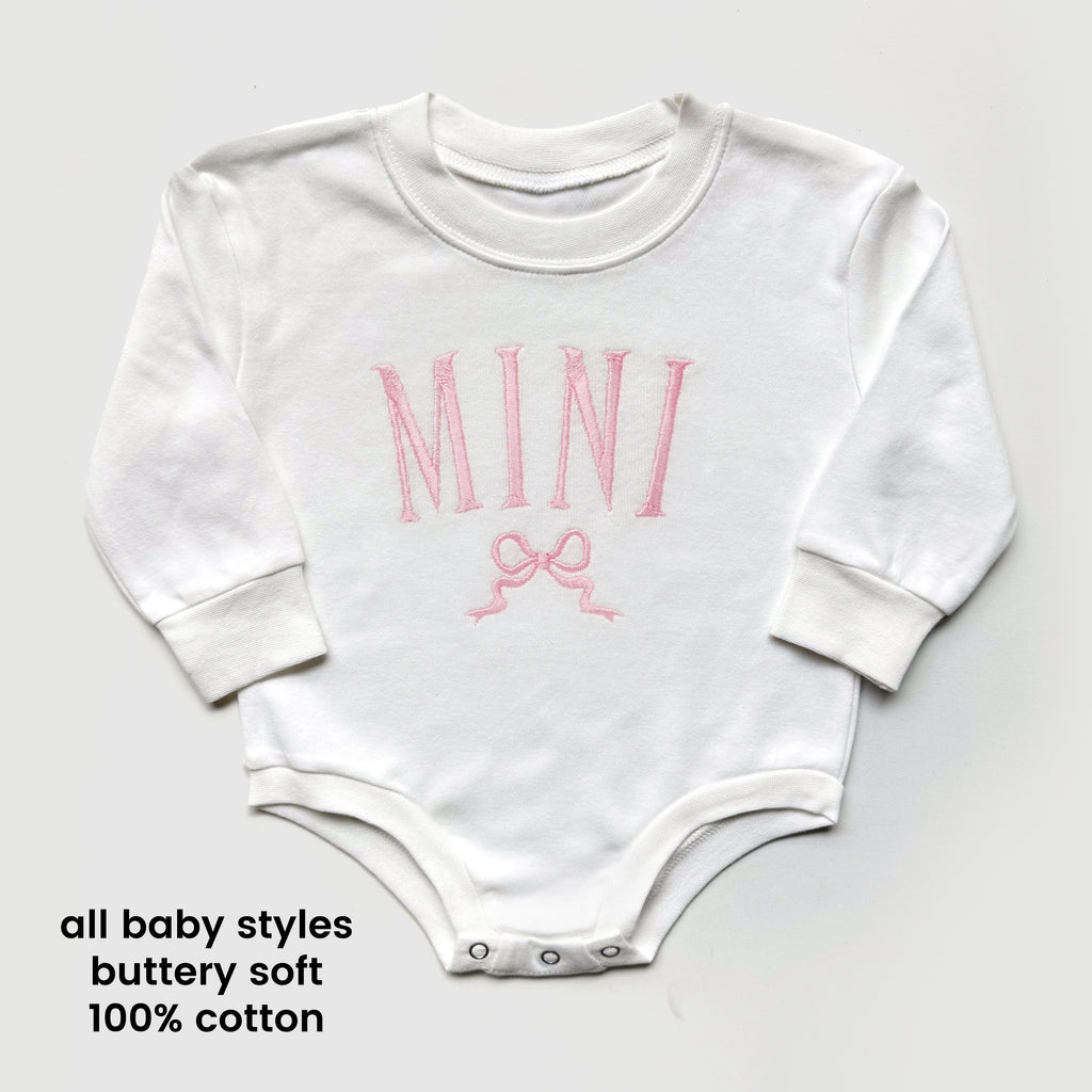 Matching Mama and Mini Embroidered Sweatshirts & Outfits with Bows