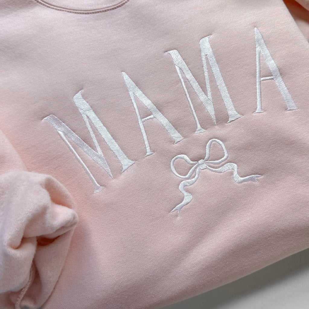 Matching Mama and Mini Embroidered Sweatshirts & Outfits with Bows